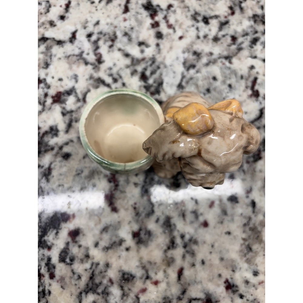 Vtg.  Ceramic Dog Planter Made In Japan Mid Century KitschyPuppy Basket Pot MCM - Picture 8 of 8
